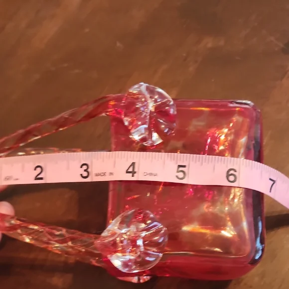 Vintage Murano Style Handblown Art Glass Rosette Purse Vase/Decor - Picture 8 of 10